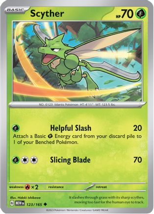Image of Scyther 123/165  - Reverse Holofoil SV Scarlet & Violet 151 - Uncommon