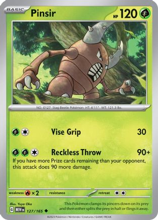 Image of Pinsir 127/165  SV Scarlet & Violet 151 - Uncommon