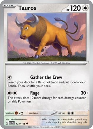 Image of Tauros 128/165  - Reverse Holofoil SV Scarlet & Violet 151 - Uncommon