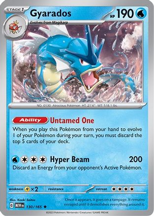 Image of Gyarados 130/165  - Reverse Holofoil SV Scarlet & Violet 151 - Rare