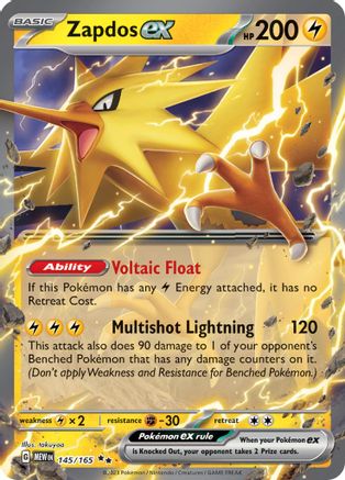 Image of Zapdos ex 145/165  - Holofoil SV Scarlet & Violet 151 - Double Rare