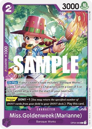 Image of Miss.Goldenweek(Marianne) (OP04-065) - Kingdoms of Intrigue