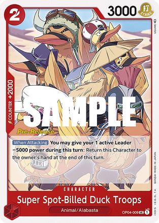 Image of Super Spot-Billed Duck Troops (OP04-009) - Kingdoms of Intrigue Pre-Release Cards