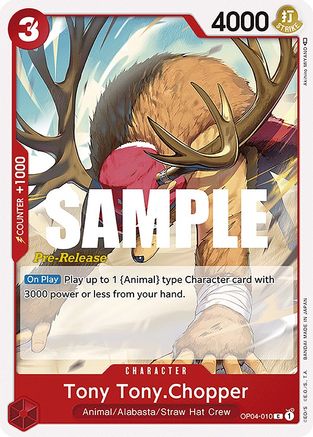Image of Tony Tony.Chopper (OP04-010) - Kingdoms of Intrigue Pre-Release Cards