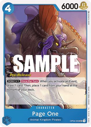 Image of Page One (OP04-053) - Kingdoms of Intrigue Pre-Release Cards