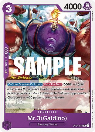 Image of Mr.3 (Galdino) (OP04-070) - Kingdoms of Intrigue Pre-Release Cards
