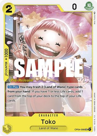 Image of Toko (OP04-098) - Kingdoms of Intrigue Pre-Release Cards