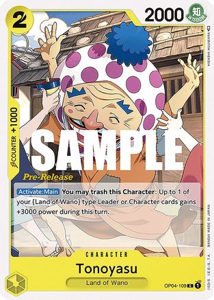 Image of Tonoyasu (OP04-109) - Kingdoms of Intrigue Pre-Release Cards