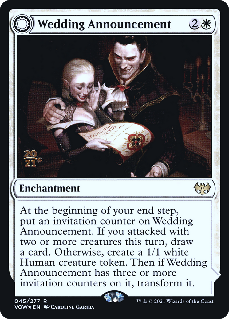 Image of Wedding Announcement (PRE-045) - Innistrad: Crimson Vow Promos: (Double Faced Transform) Foil