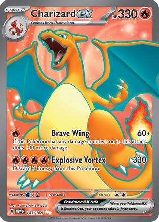 Image of Charizard ex 183/165  - Holofoil SV Scarlet & Violet 151 - Ultra Rare