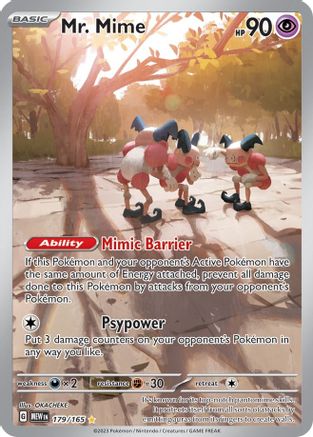 Image of Mr. Mime 179/165  - Holofoil SV Scarlet & Violet 151 - Illustration Rare