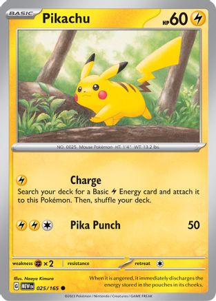 Image of Pikachu 025/165  SV Scarlet & Violet 151 - Common