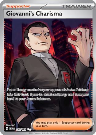 Image of Giovanni's Charisma 197/165  - Holofoil SV Scarlet & Violet 151 - Ultra Rare