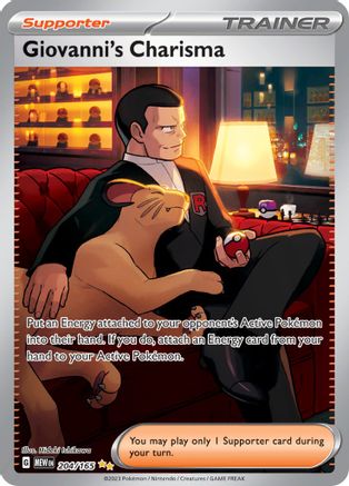 Image of Giovanni's Charisma 204/165  - Holofoil SV Scarlet & Violet 151 - Special Illustration Rare