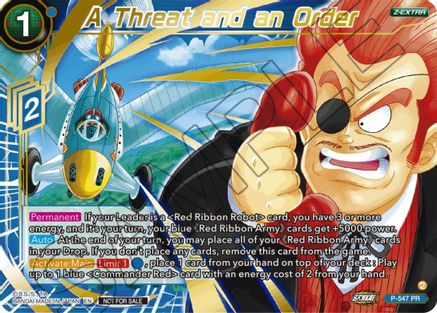 Image of A Threat and an Order (Championship Z Extra Card Pack 2023) (P-547) - Tournament Promotion Cards Foil