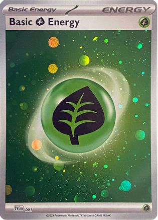 Image of Basic Grass Energy (Cosmos Holo) 001  - Holofoil SVE Scarlet & Violet Energies - Common
