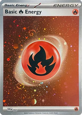 Image of Basic Fire Energy (Cosmos Holo) 002  - Holofoil SVE Scarlet & Violet Energies - Common