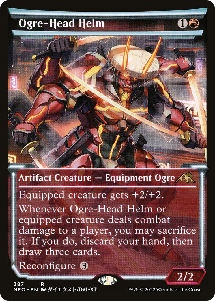 Image of Ogre-Head Helm (Showcase) (NEO-387) - Kamigawa: Neon Dynasty: (Showcase)