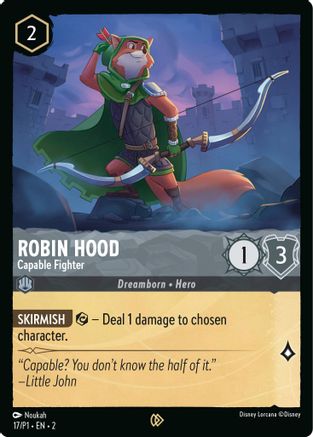 Image of Robin Hood - Capable Fighter (17) - Disney Lorcana Promo Cards Cold Foil