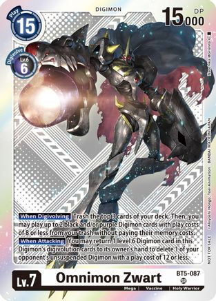 Image of Omnimon Zwart (Starter Deck 15 & 16 Pre-Release Winner) (BT5-087) - Battle of Omni Foil