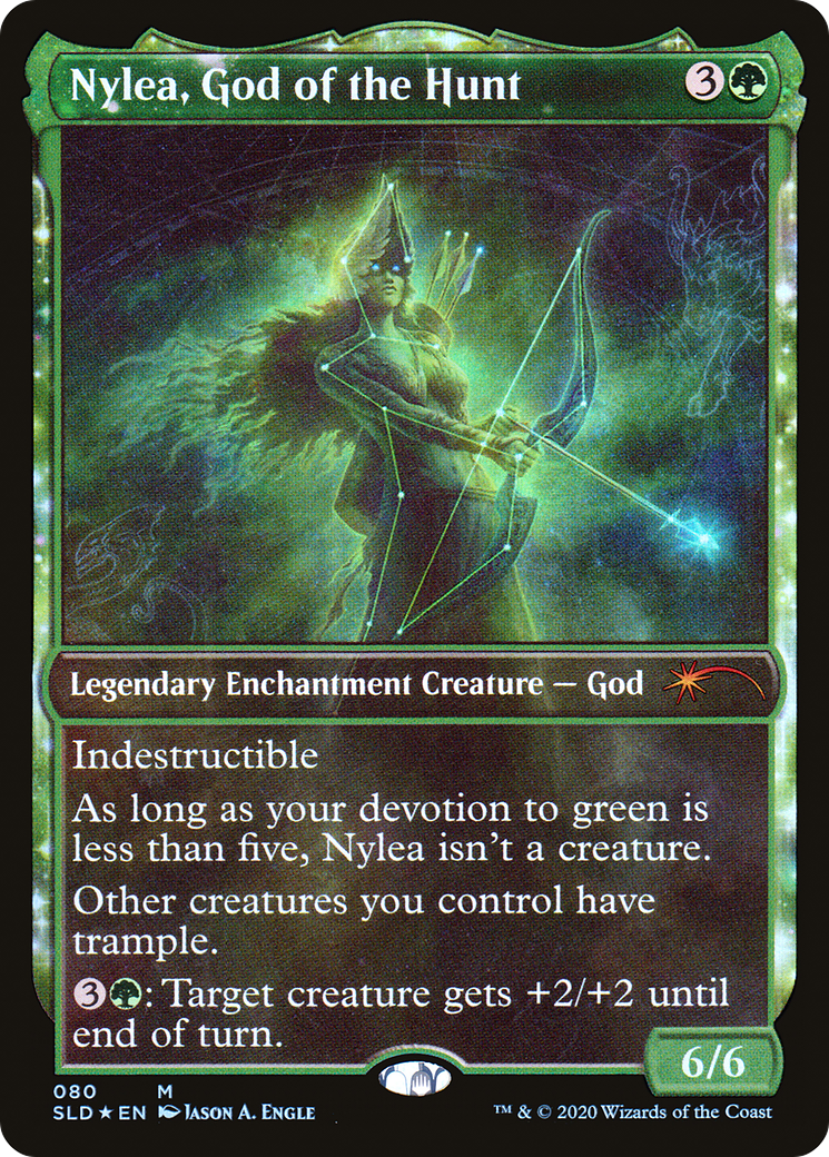 Image of Nylea, God of the Hunt (SLD-080) - Secret Lair Drop: (enchantment, Showcase) Foil