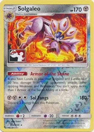 Image of Solgaleo 142  - Reverse Holofoil League & Championship Cards - Holo Rare
