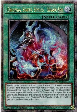 Image of Original Sinful Spoils - Snake-Eye (Quarter Century Secret Rare) (AGOV-EN057) - Age of Overlord 1st Edition