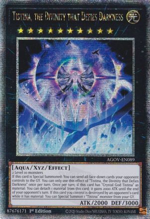 Image of Tistina, the Divinity that Defies Darkness (Quarter Century Secret Rare) (AGOV-EN089) - Age of Overlord 1st Edition