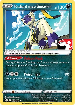 Image of Radiant Hisuian Sneasler 123  - Holofoil Prize Pack Series Cards - Radiant Rare