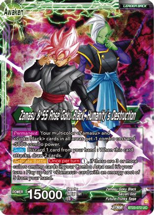 Image of Zamasu & Goku Black // Zamasu & SS Rose Goku Black, Humanity's Destruction (BT23-072) - Perfect Combination Foil