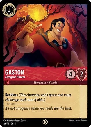 Image of Gaston - Arrogant Hunter (24) - Disney Lorcana Promo Cards Cold Foil