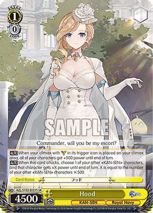 Image of Hood (SR) (AZL/S102-E027S SR) - Azur Lane