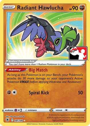 Image of Radiant Hawlucha 081  - Holofoil Prize Pack Series Cards - Radiant Rare