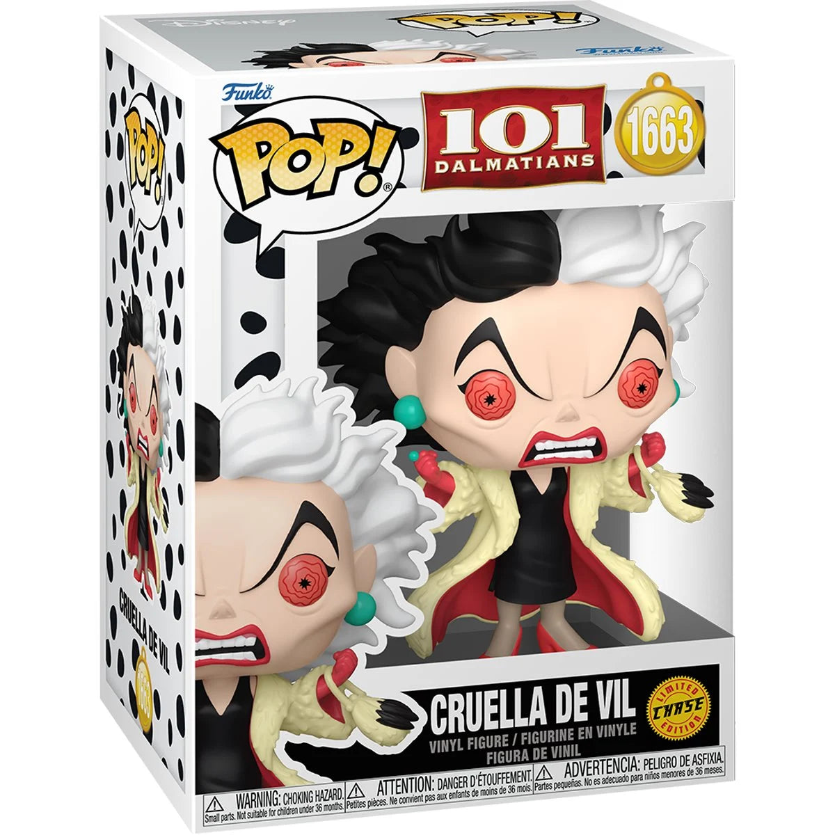Image of 101 Dalmatians Cruella De Vil Funko Pop! Vinyl Figure #1663 Chase