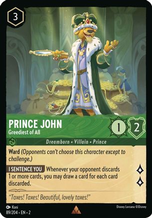 Image of Prince John - Greediest of All (89/204) - Rise of the Floodborn Cold Foil
