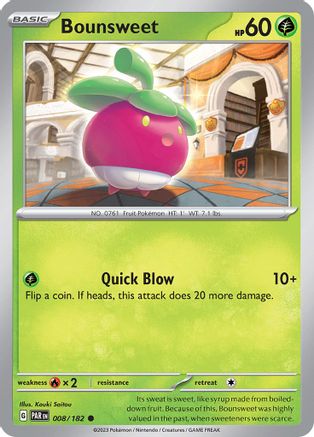 Image of Bounsweet 008/182  - Reverse Holofoil SV04 Paradox Rift - Common