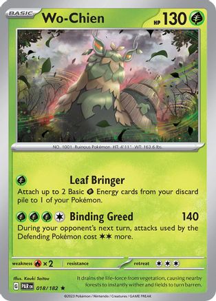 Image of Wo-Chien 018/182  - Holofoil SV04 Paradox Rift - Rare