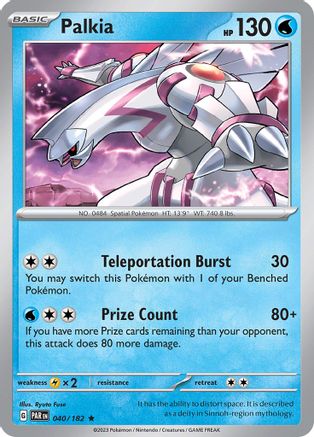 Image of Palkia 040/182  - Holofoil SV04 Paradox Rift - Rare