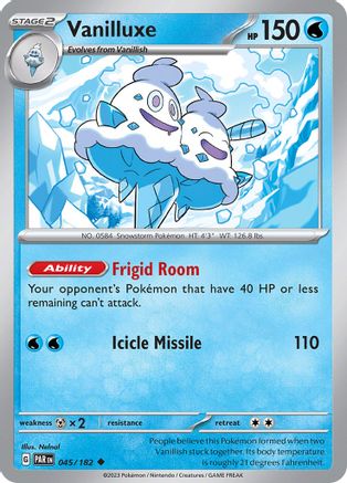 Image of Vanilluxe 045/182  - Reverse Holofoil SV04 Paradox Rift - Uncommon