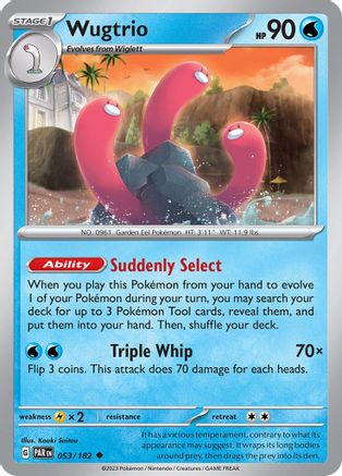 Image of Wugtrio 053/182  - Reverse Holofoil SV04 Paradox Rift - Uncommon