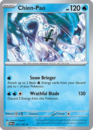 Image of Chien-Pao 057/182  - Reverse Holofoil SV04 Paradox Rift - Rare