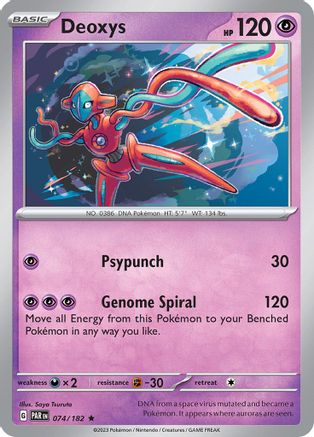 Image of Deoxys 074/182  - Holofoil SV04 Paradox Rift - Rare