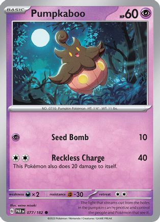 Image of Pumpkaboo 077/182  - Reverse Holofoil SV04 Paradox Rift - Common