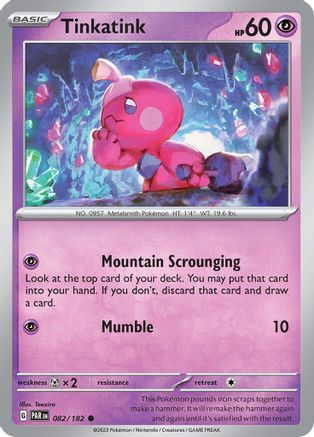 Image of Tinkatink 082/182  - Reverse Holofoil SV04 Paradox Rift - Common