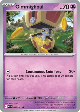 Image of Gimmighoul 088/182  - Reverse Holofoil SV04 Paradox Rift - Common