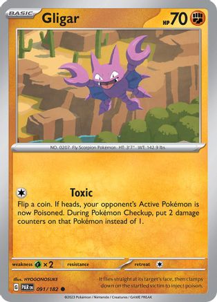 Image of Gligar 091/182  - Reverse Holofoil SV04 Paradox Rift - Common