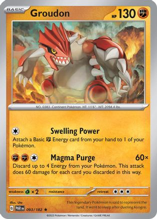 Image of Groudon 093/182  - Holofoil SV04 Paradox Rift - Rare