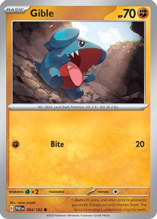 Image of Gible 094/182  - Reverse Holofoil SV04 Paradox Rift - Common
