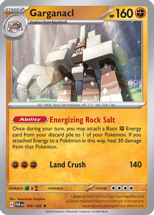 Image of Garganacl 104/182  - Reverse Holofoil SV04 Paradox Rift - Rare