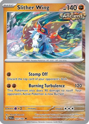 Image of Slither Wing 107/182  - Reverse Holofoil SV04 Paradox Rift - Uncommon